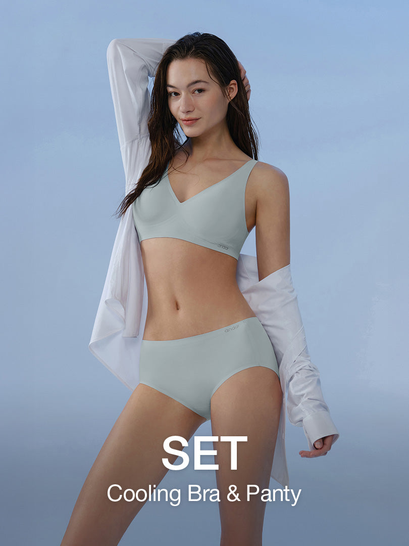 ★andar★ Air Cooling All Day Bra Top SET] All-Day Fit Cooling Bra & Panty – andar Singapore