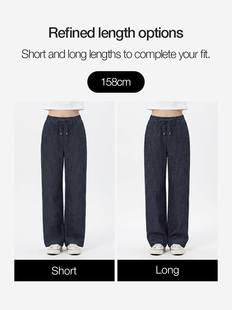 Ice airdenim Elastic Waist Wide Jeans