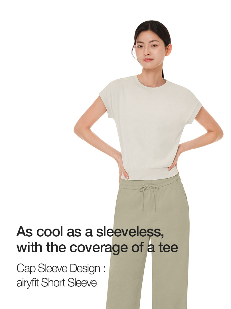 [SET] airy Fit Short Sleeve Sweatshirt & airy fit Wide Pants