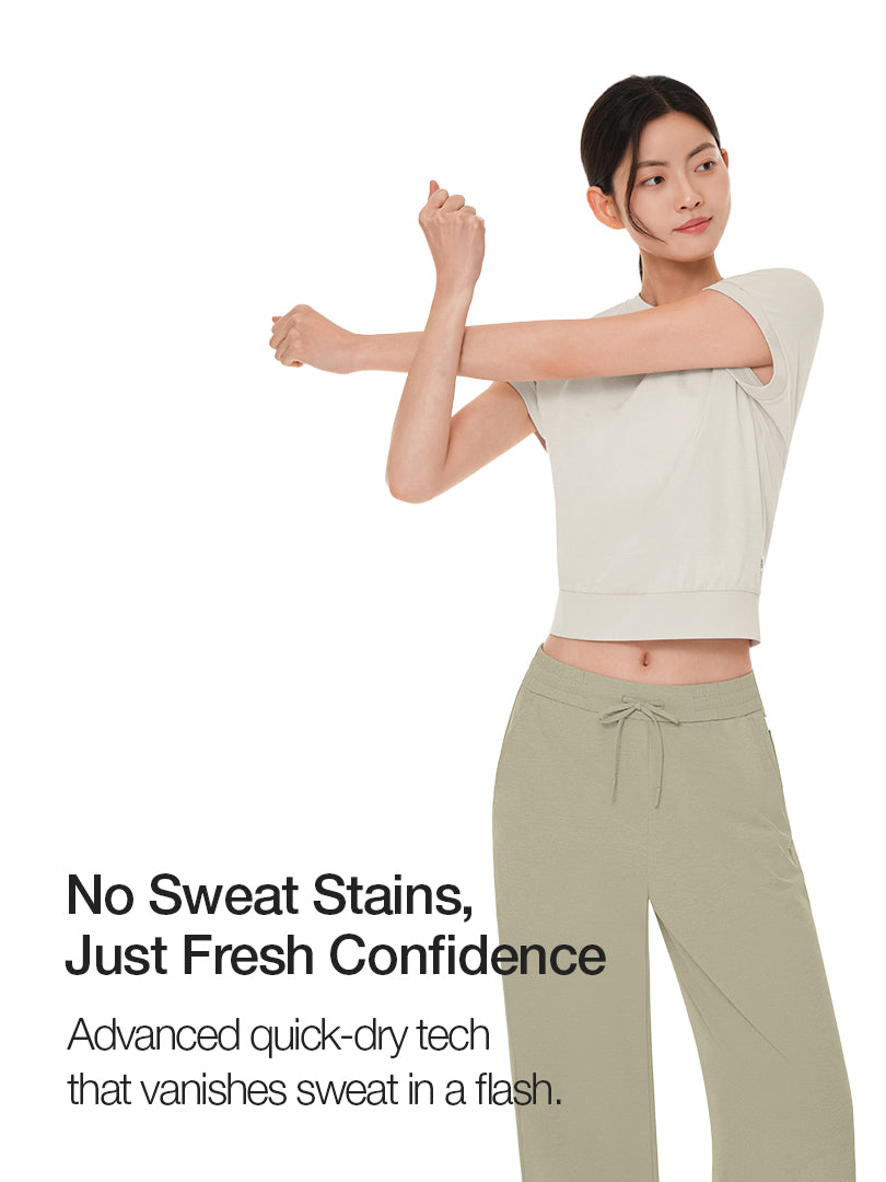 [SET] airy Fit Short Sleeve Sweatshirt & airy fit Wide Pants