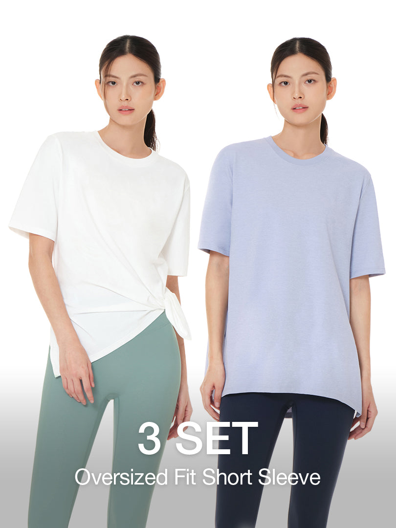 [3 SET] Airy Fit Oversized Fit Short Sleeve