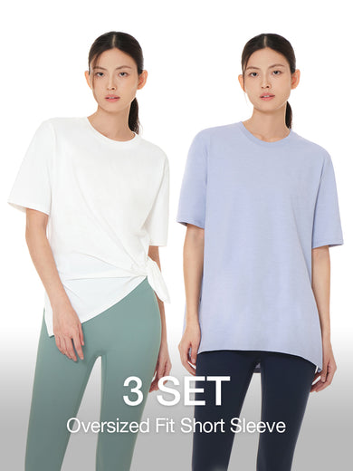 [3 SET] Airy Fit Oversized Fit Short Sleeve