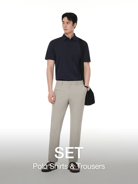 [SET] Men's Airy Fit Short Sleeve Polo  & Pants