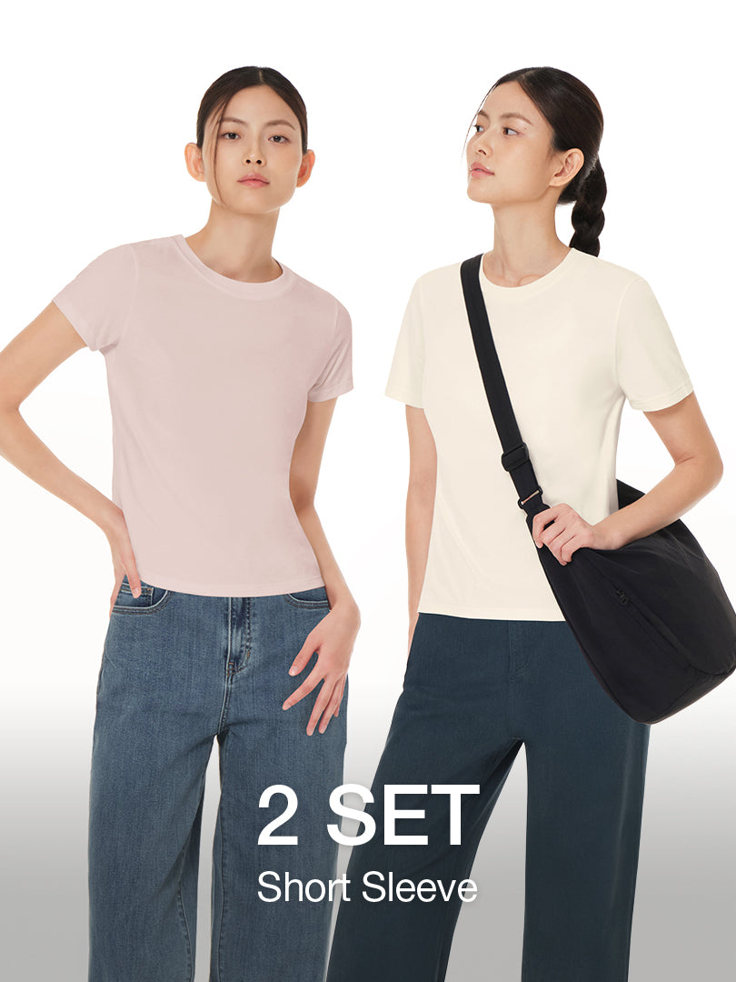 [2 SET] Airy Fit Slim Fit Short Sleeve