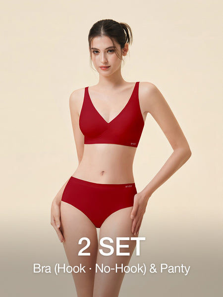 [2 SET] All-Day Fit Bra (Hook & No-Hook) & Panty