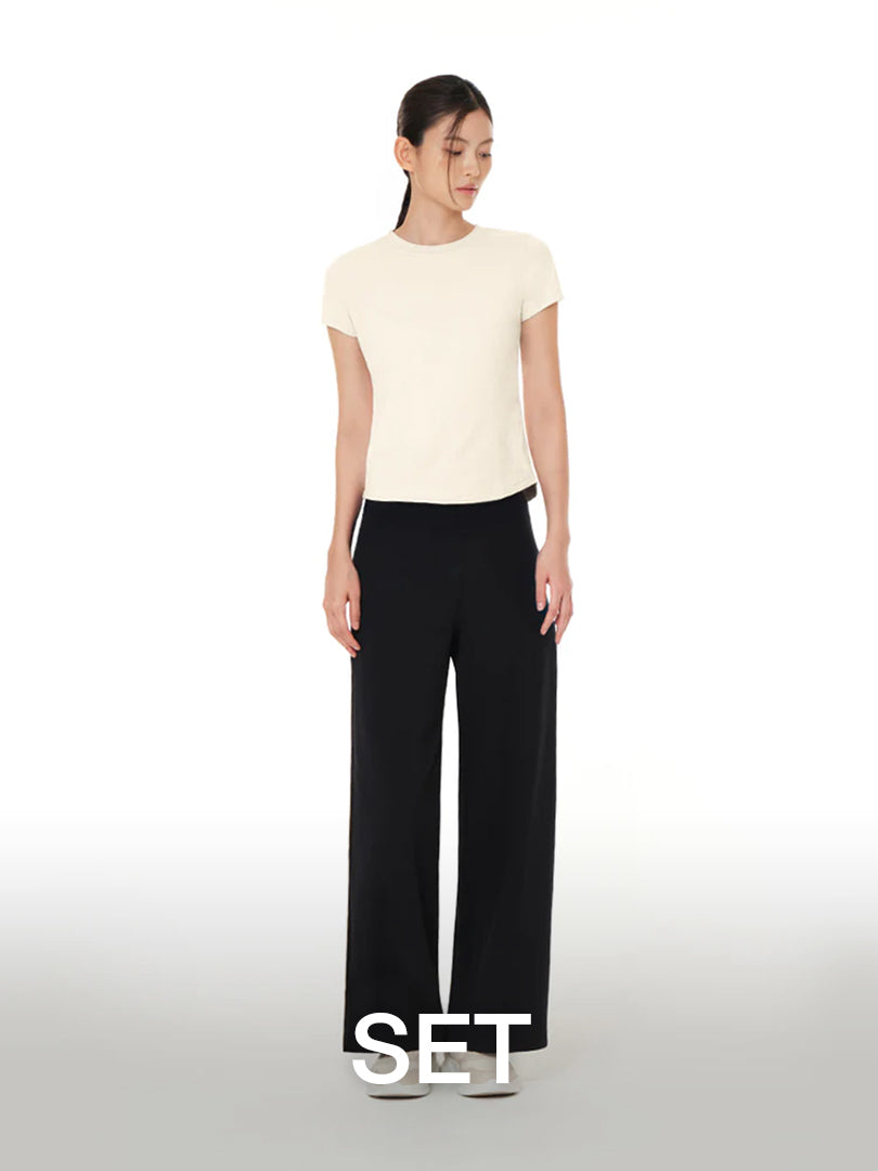[SET] Airywin Wide Pants & Short Sleeve