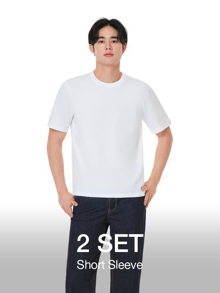 [2 SET] Men's Authentic Standard Fit Short Sleeve