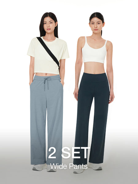 [2 SET] Airy Fit Wide Pants & Airywin Straight Pants