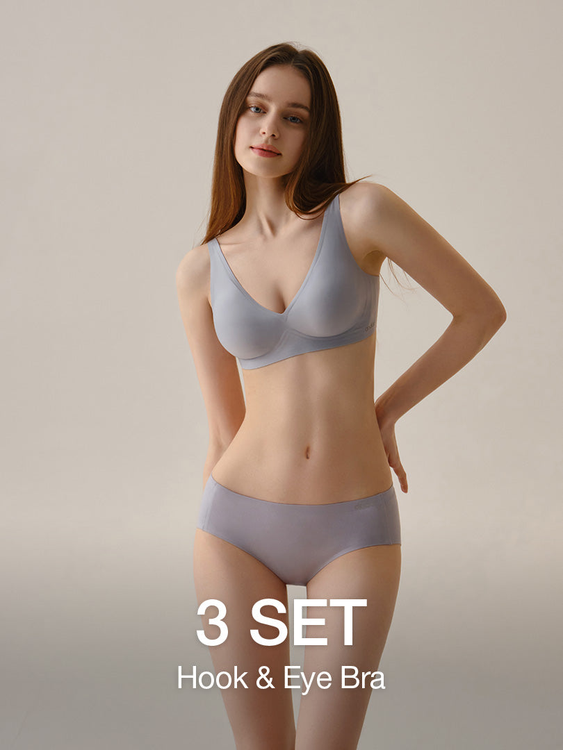 [3 SET] All-Day Fit Hook & Eye Bra (Built-In Pads)