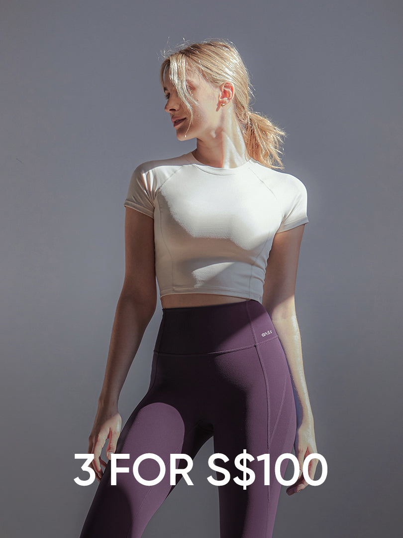 [3 FOR S$100] Airtouch Pace Cropped Short Sleeve