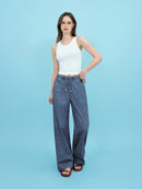 Ice Airdenim Elastic Waist Wide Jeans