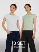 [3 SET] Comfytension Slim Fit Short Sleeve