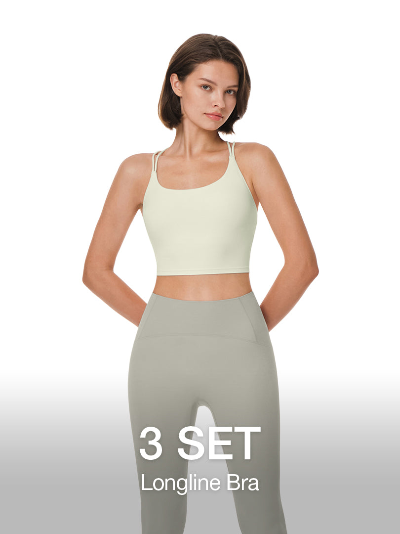 [3 SET] softension Cross Back Longline Bra