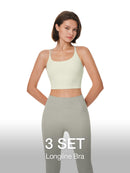 [3 SET] softension Cross Back Longline Bra