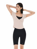 Fresh Ribbed Wrap Short Sleeve
