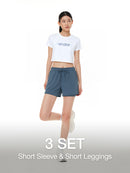[3 SET] 2 Cottonlight Short Sleeve & 1 Airst 2 in 1 Shorts