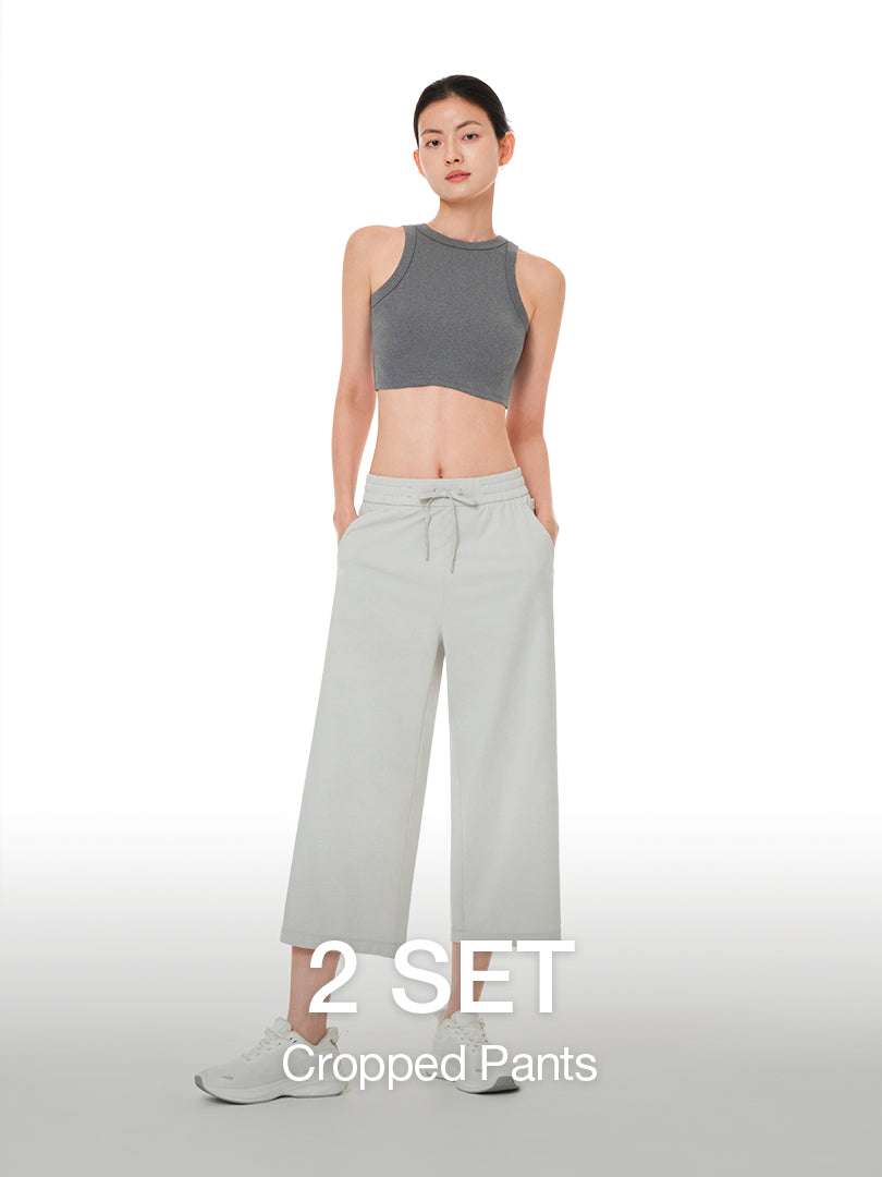[2 SET] airyfit Wide Cropped Pants
