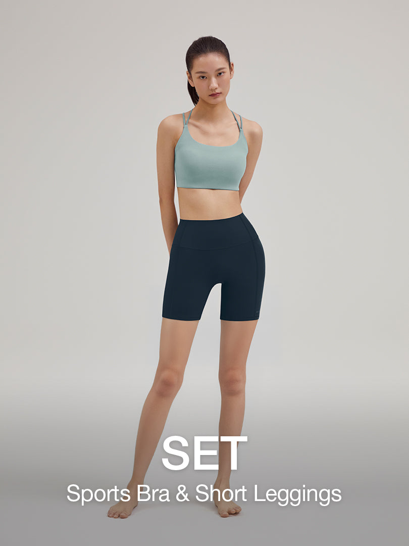 [SET] Softension Cross Back Bra & short leggings