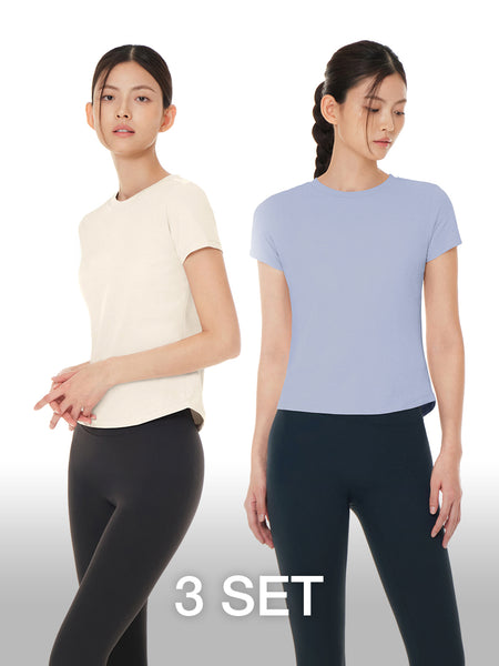 [3 SET] Airy Fit Slim Fit Short Sleeve