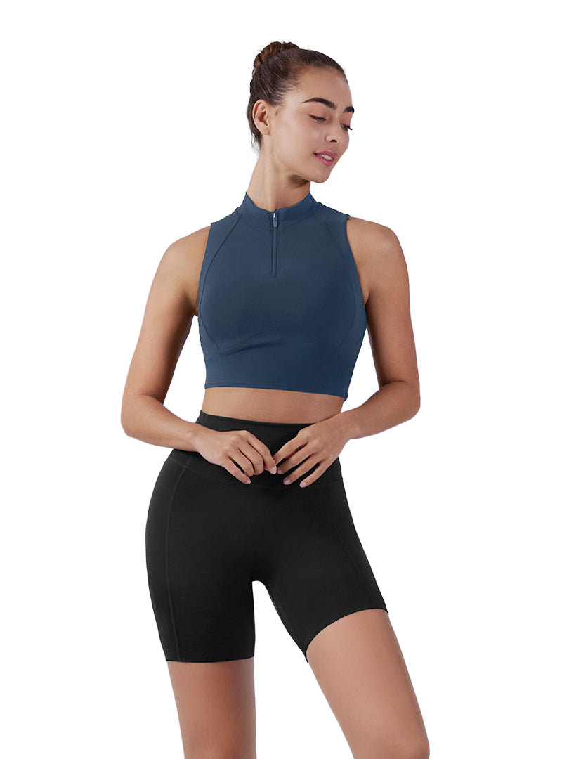 Airywin Mock Neck Zip Longline Bra