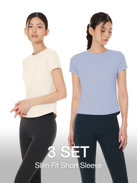 [3 SET] Airy Fit Slim Fit Short Sleeve