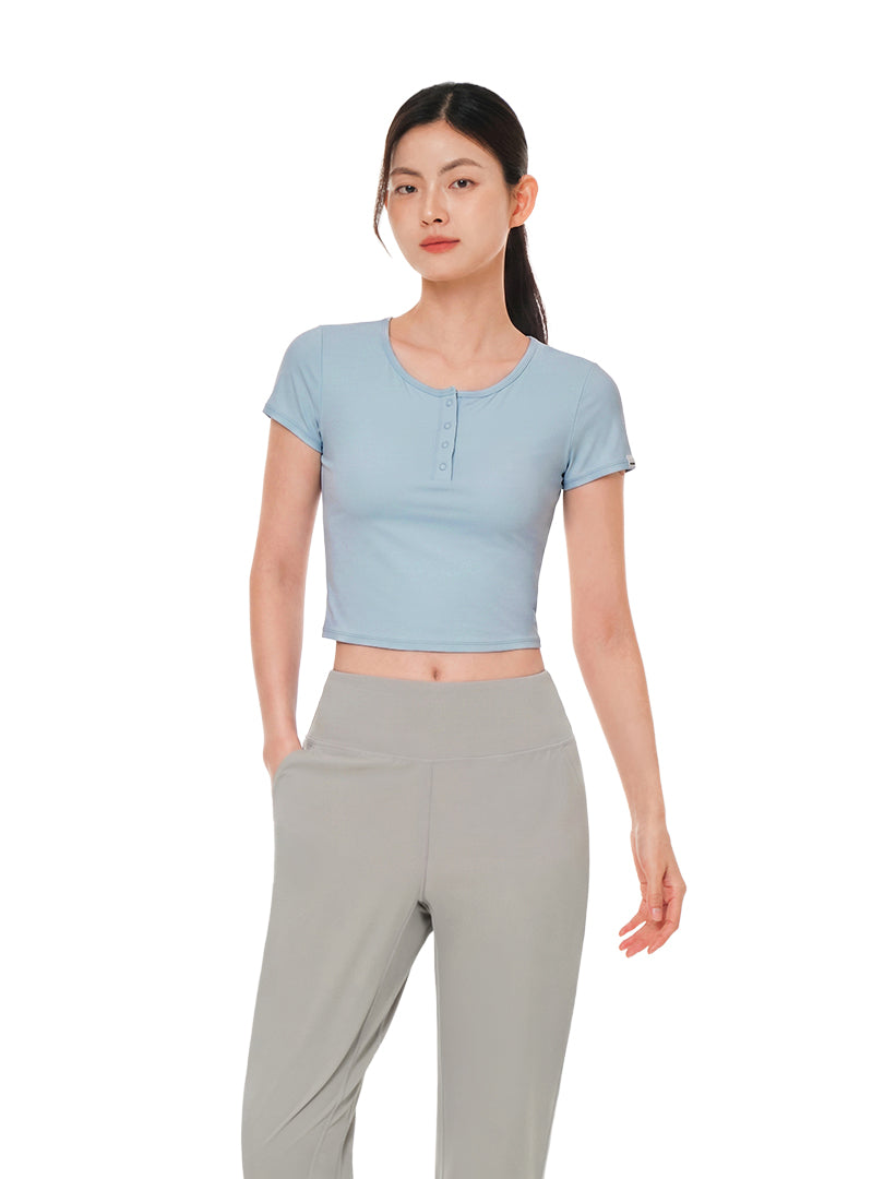 [Outlet] Icefresh Cropped Short Sleeve with Button