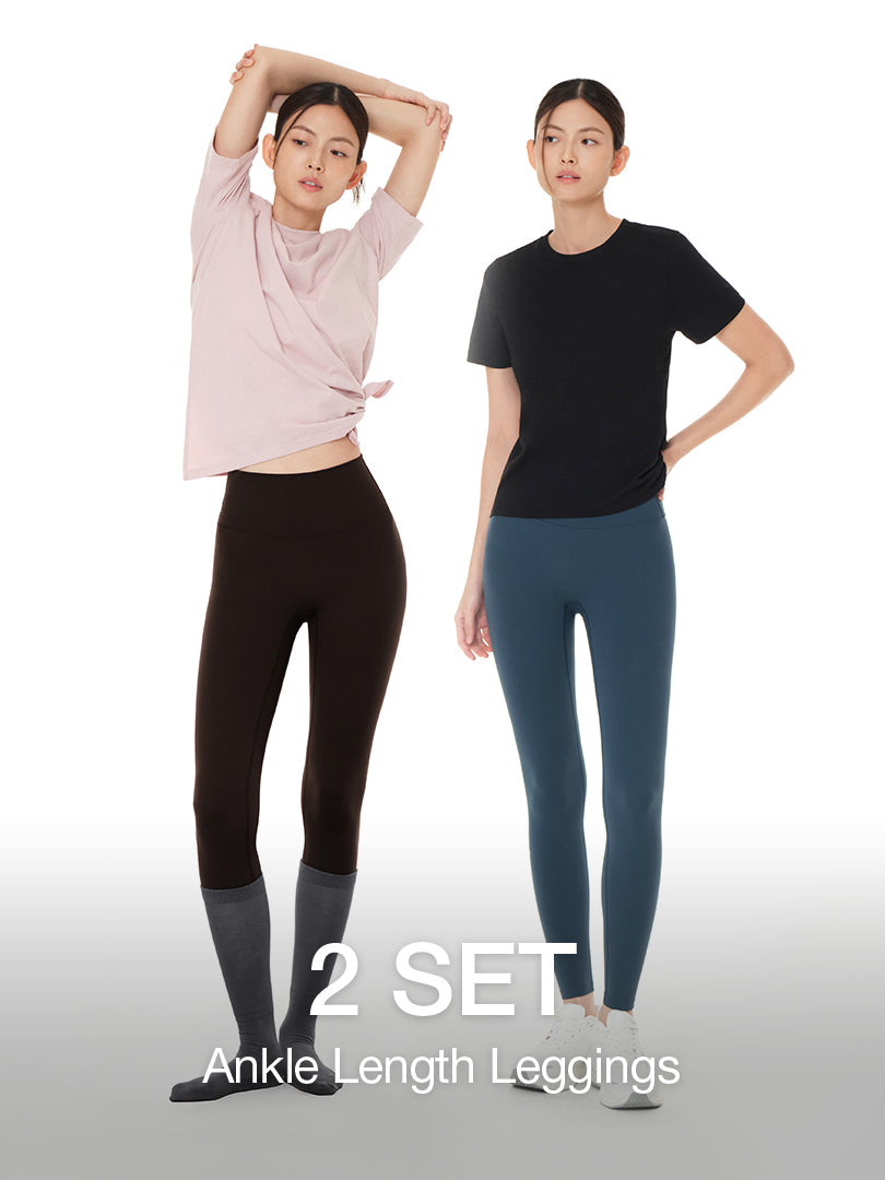 [2 SET] Airywin Signature Ankle Length Leggings