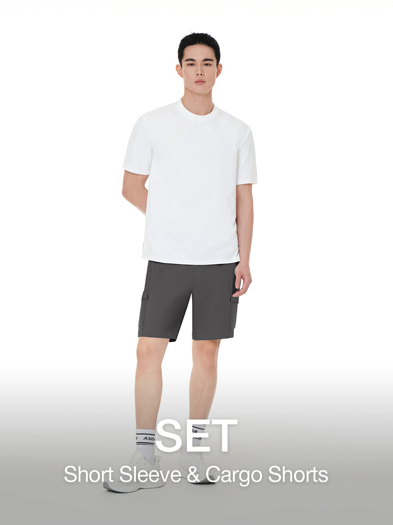 [SET] Men's Airy Fit Short Sleeve & Cargo Shorts