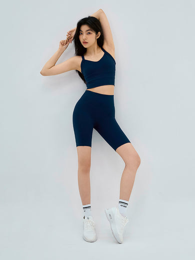 Airywin Pinstripe Biker Shorts with Pockets