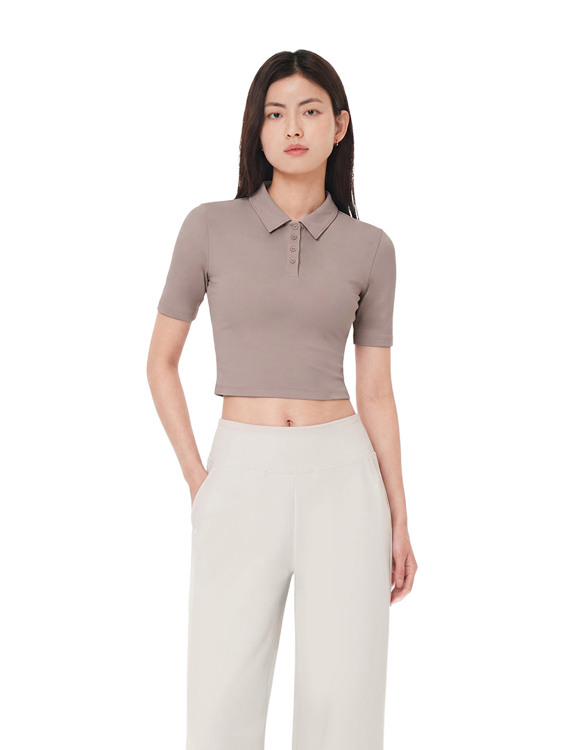 softension Cropped Polo Shirt