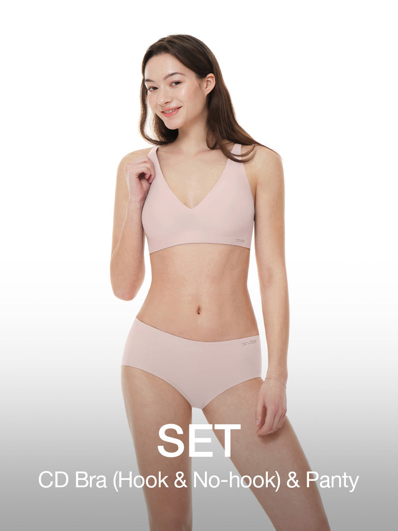 [SET] All-Day Fit C–D Cup Bra (Hook & No-hook) & Panty