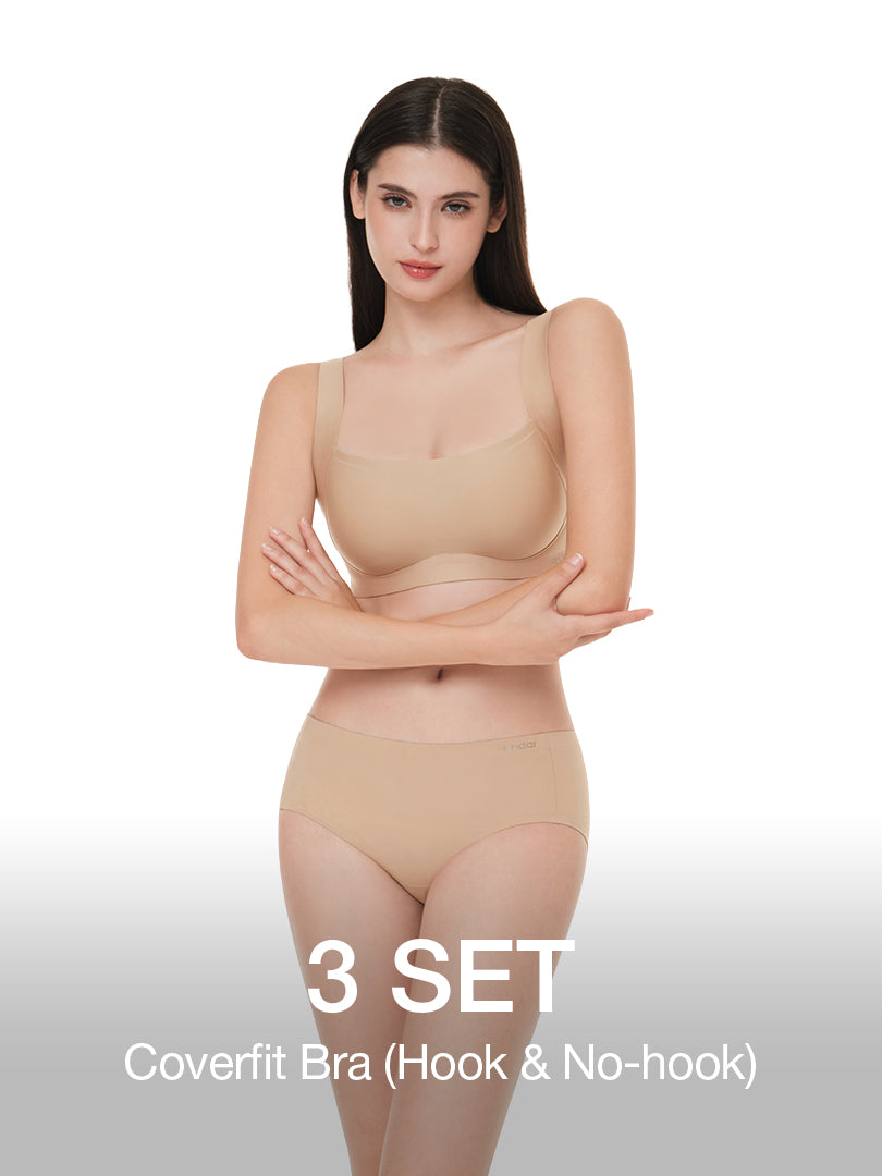[3 SET] Coverfit Bra (Molded Cup, Hook & Eye)