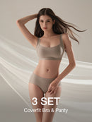 [3 SET] Coverfit Bra (Molded Cup, Hook & Eye) & Panty