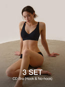 [3 SET] All-Day Fit C–D Cup Bra (Hook & No-hook)