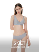 [5 SET] All-Day Fit Bra (Hook & No-hook)