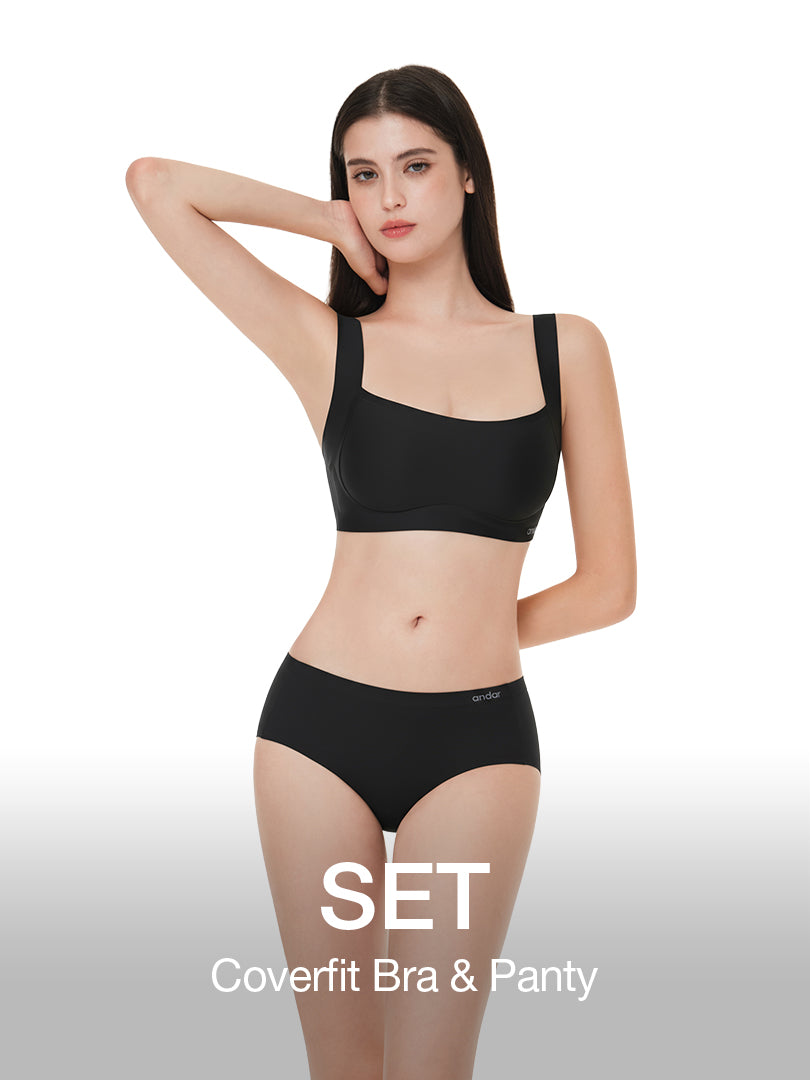 [SET] Coverfit Bra (Molded Cup, Hook & Eye) & Panty