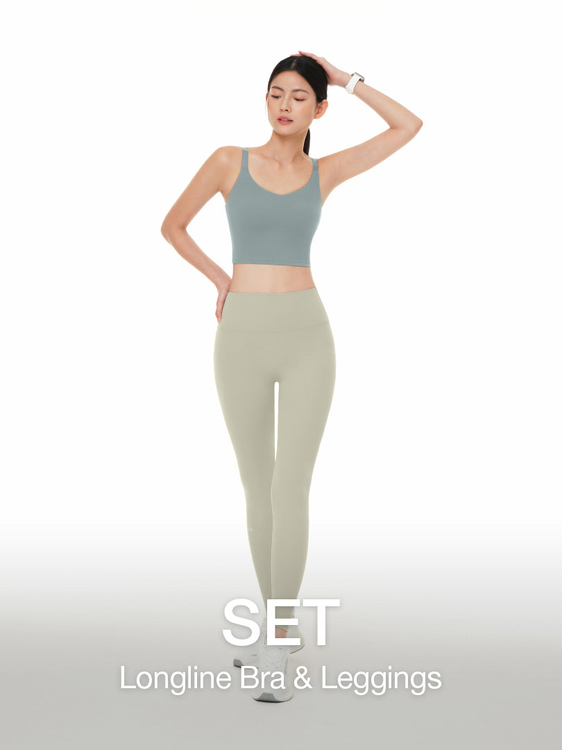 [SET] Airywin Sweetheart Longline Bra & Airywin Signature Leggings