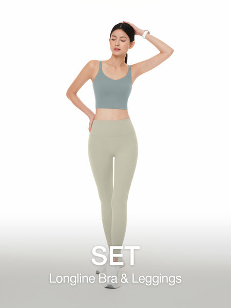 [SET] Airywin Sweetheart Longline Bra & Airywin Signature Leggings