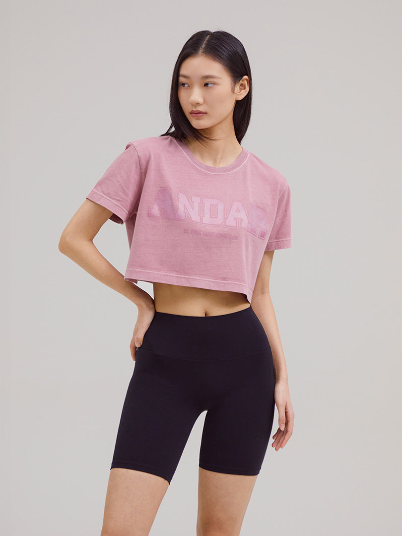 ANDAR Pigment Dyed Cropped Short Sleeve