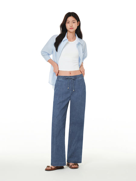 Ice Airdenim Elastic Waist Wide Jeans