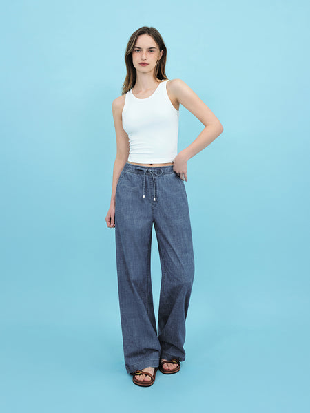 [2 SET] Ice Airdenim Elastic Waist Wide Jeans