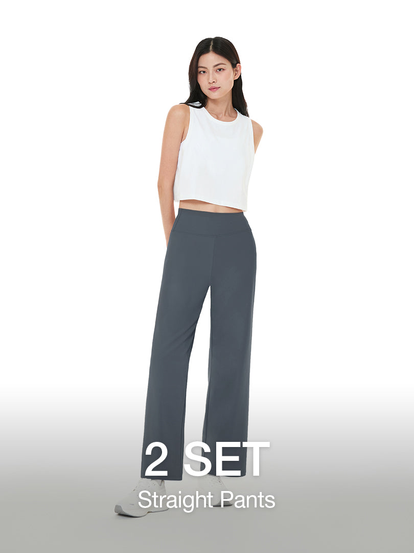 [2 SET] airywin Straight Pants