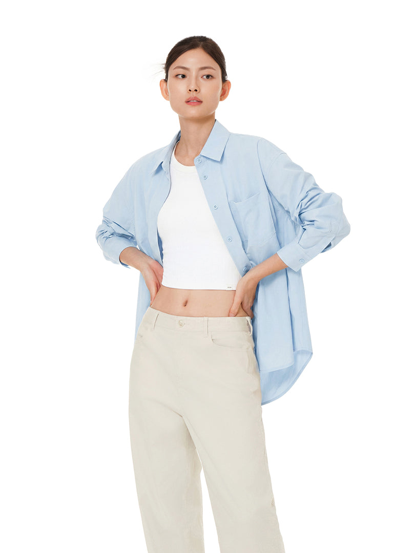 comfort fresh Oversized Long Sleeve Shirt