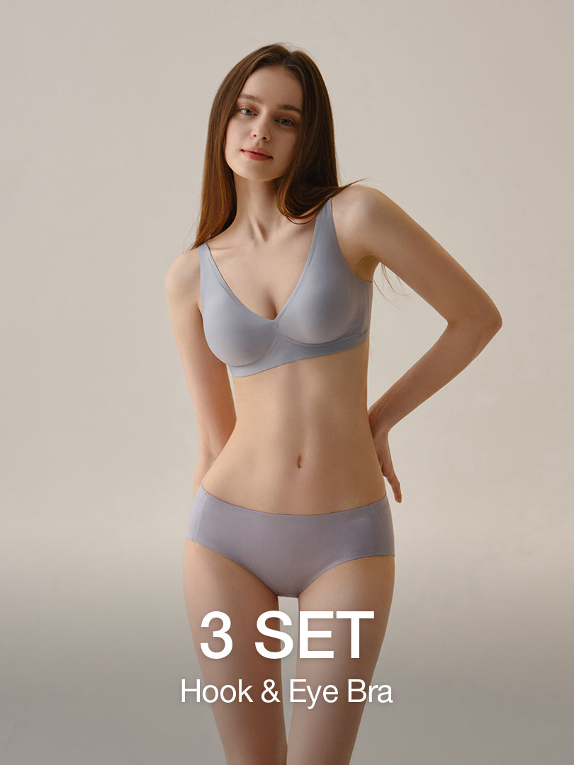 [3 SET] All-Day Fit Hook & Eye Bra (Built-In Pads)