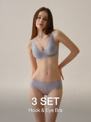[3 SET] All-Day Fit Hook & Eye Bra (Built-In Pads)