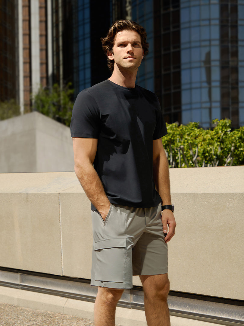 [SET] Men's Airy Fit Short Sleeve & Cargo Shorts