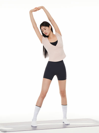 Fresh Ribbed Wrap Short Sleeve