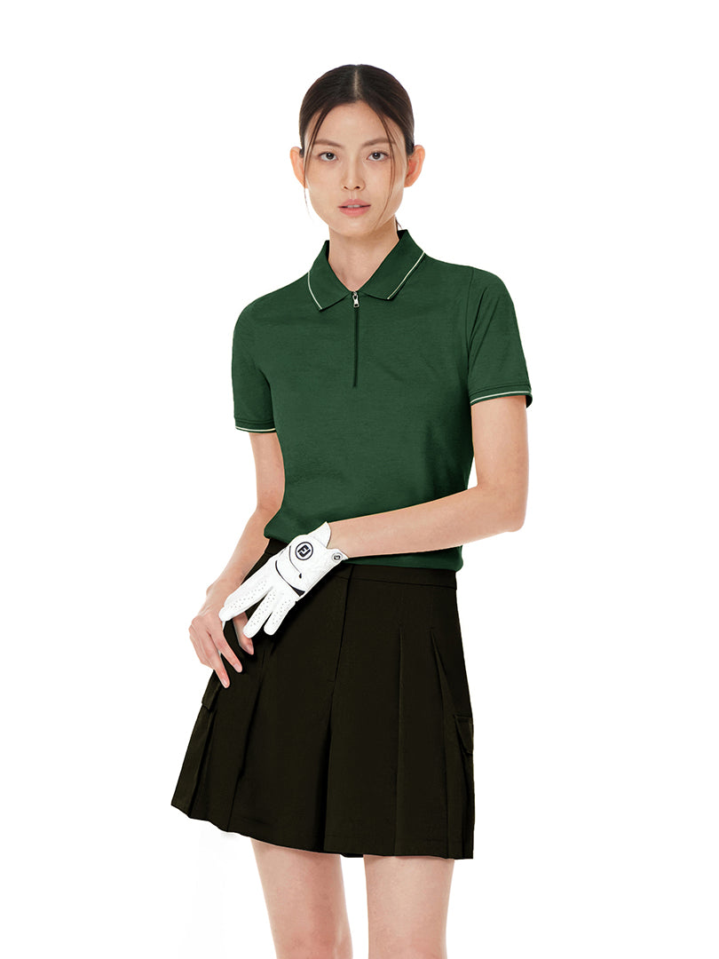 [2 SET] Airy Fit Half-Zip Short Sleeve Polo Shirt