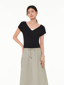 Soft Modal Wrap Style Short Sleeve