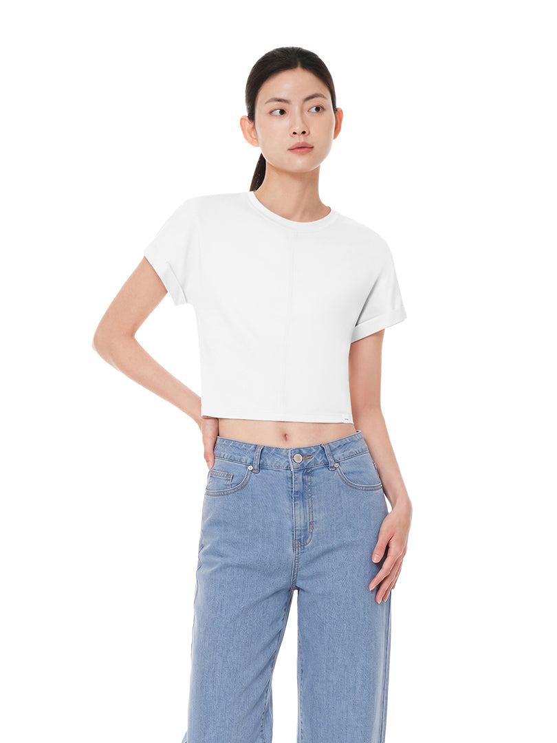 Cotton Roll-Up Short Sleeve Cover-Up